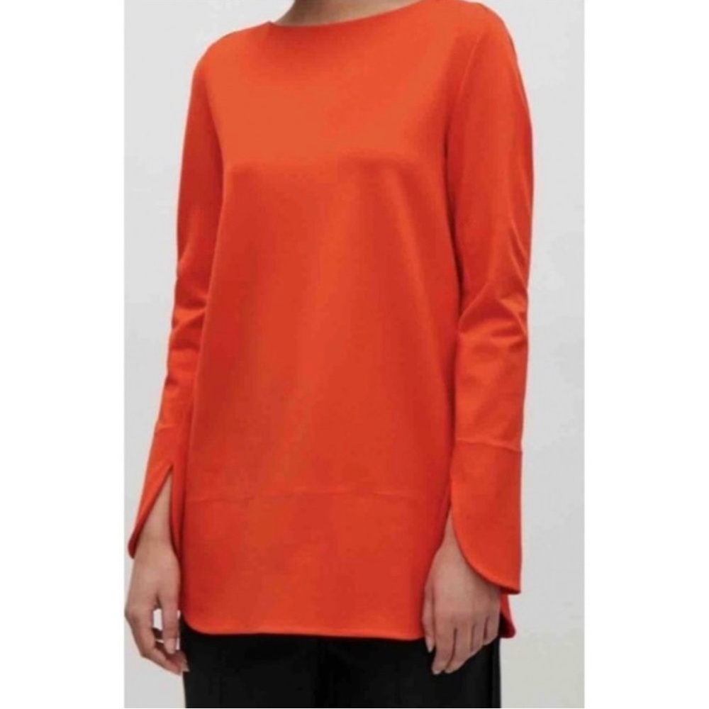 COS Long Sleeve Tunic Top in Orange XS